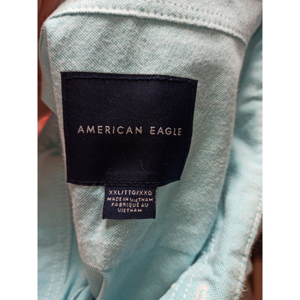 American Eagle Shirt Men 2XL XXL Blue Casual Button Down Collar Long Sleeve - Picture 3 of 8